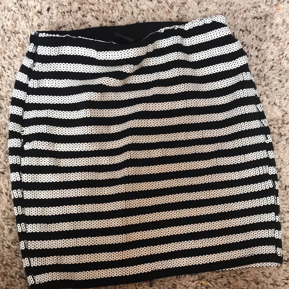 Black and white sequin skirt
